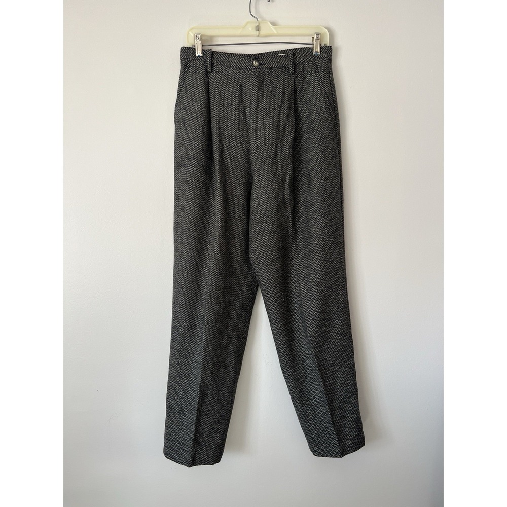 Vintage Eddie Bauer 100% Wool Herringbone Pants Trousers Gray 30x30